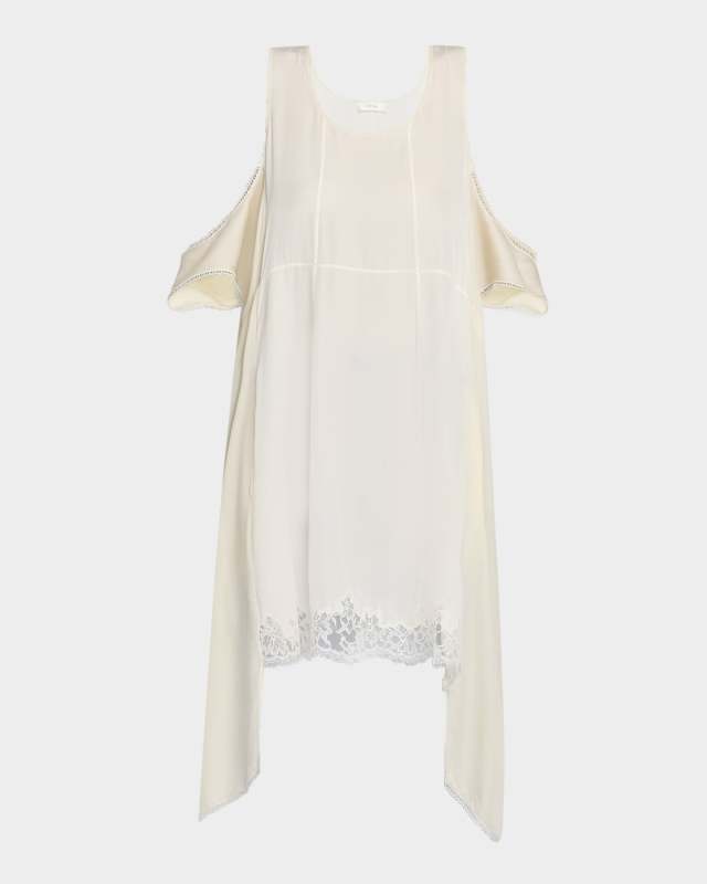 Ingram Lace Cold-Shoulder Shift Mini Dress